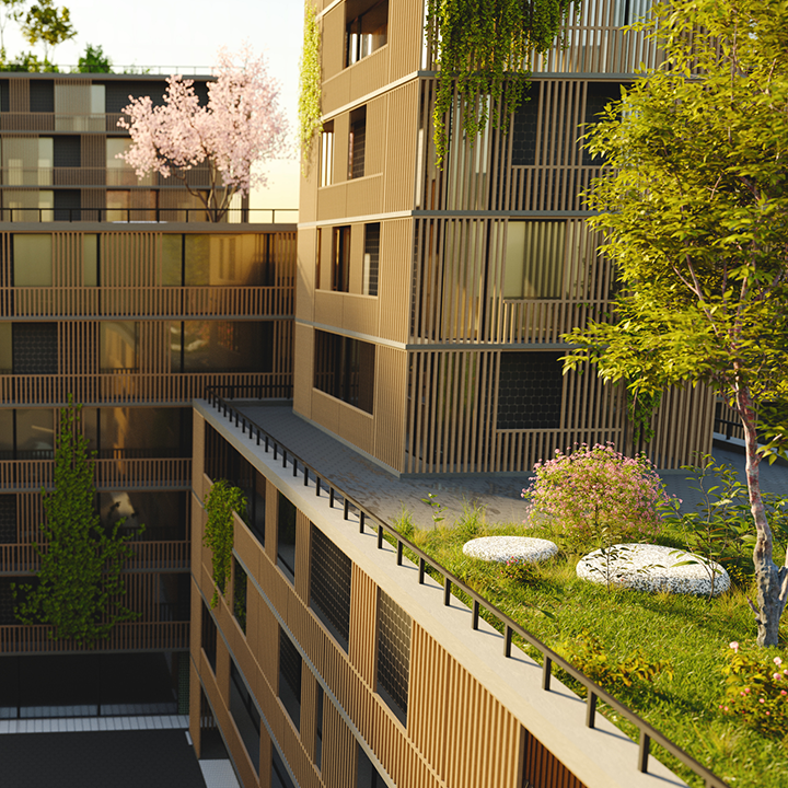 immeuble avec de la nature