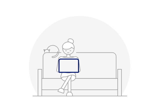 Illustration femme et ordinateur portable