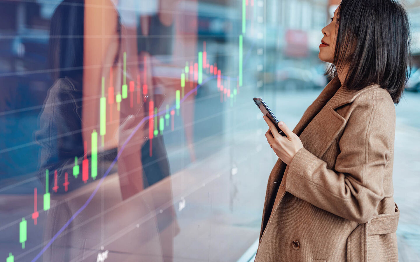 femme smartphone graphique