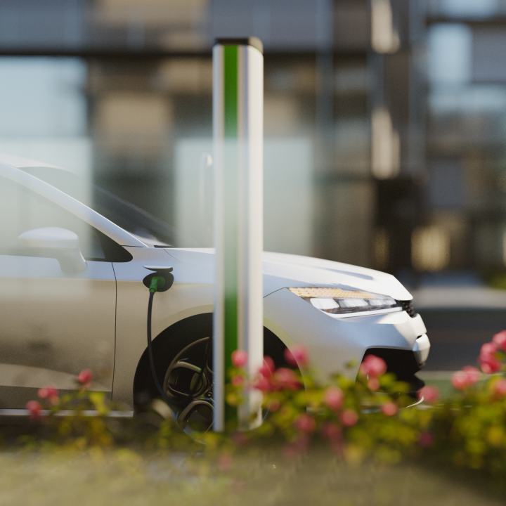femme, v&eacute;hicule &eacute;lectrique, green, voiture